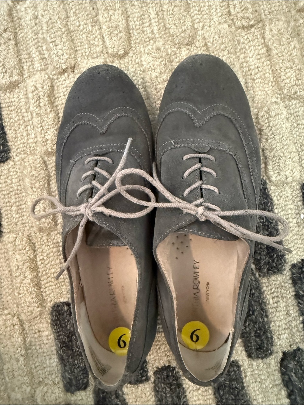 Cynthia Rowley Gray Suede Wingtip Lace-Up Flats